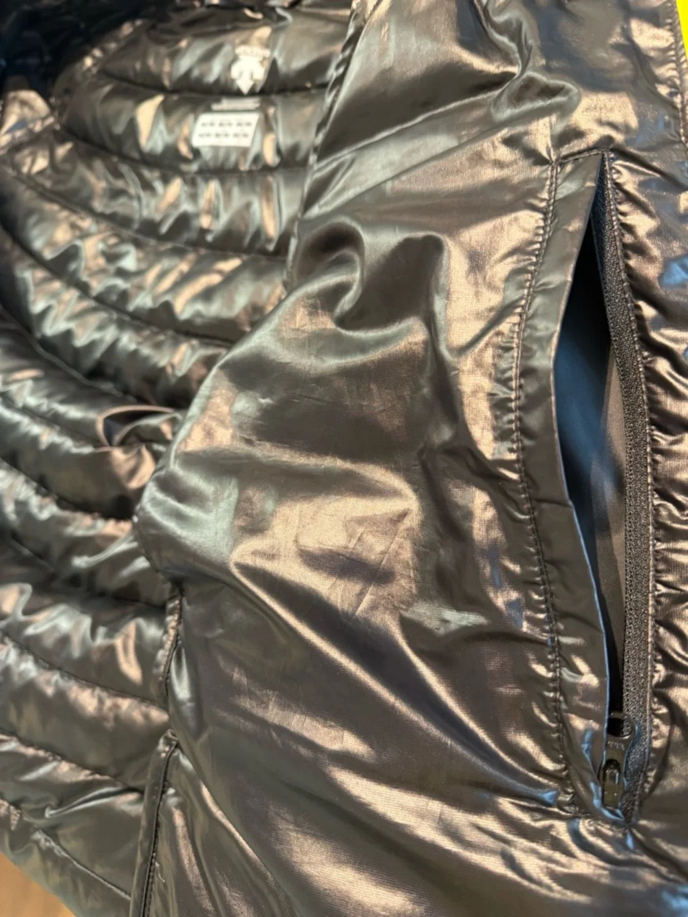 Descente Black Puffer Jacket with Yellow Zip Accents - Picture 8 of 12